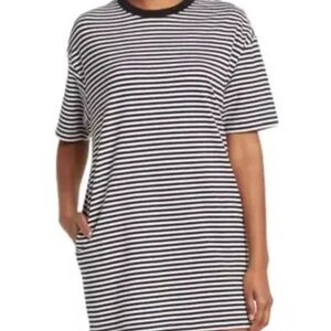 Black and White Striped T-Shirt Dress